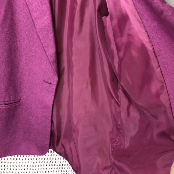 Vtg 90’s Sag Harbor 100% Wool Blazer Wo’s 12 Fuchsia Pink Classic Retro Office - Picture 9 of 10